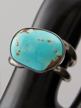 Genuine Turquoise Sterling Silver Ring by Jay King Desert Rose Trading Size 7